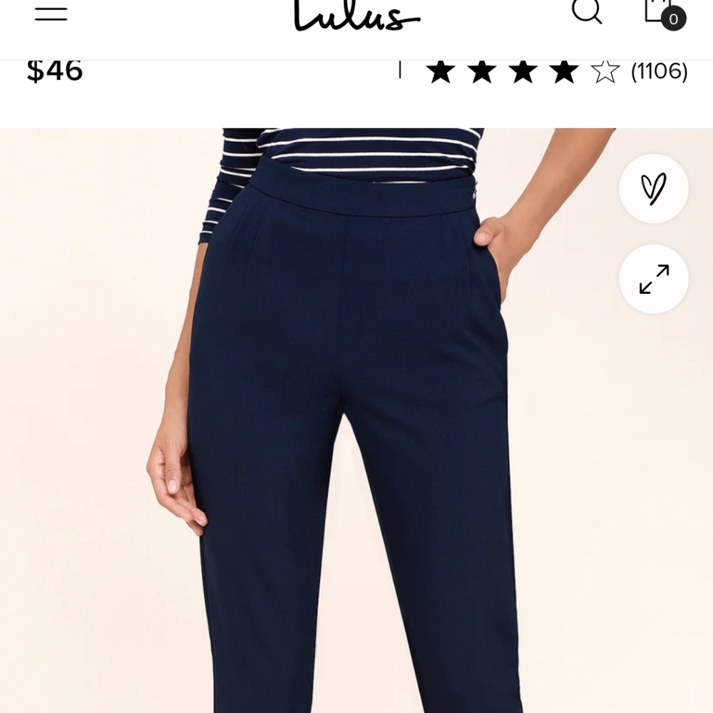 Lulu's Navy blue high waisted trouser pant